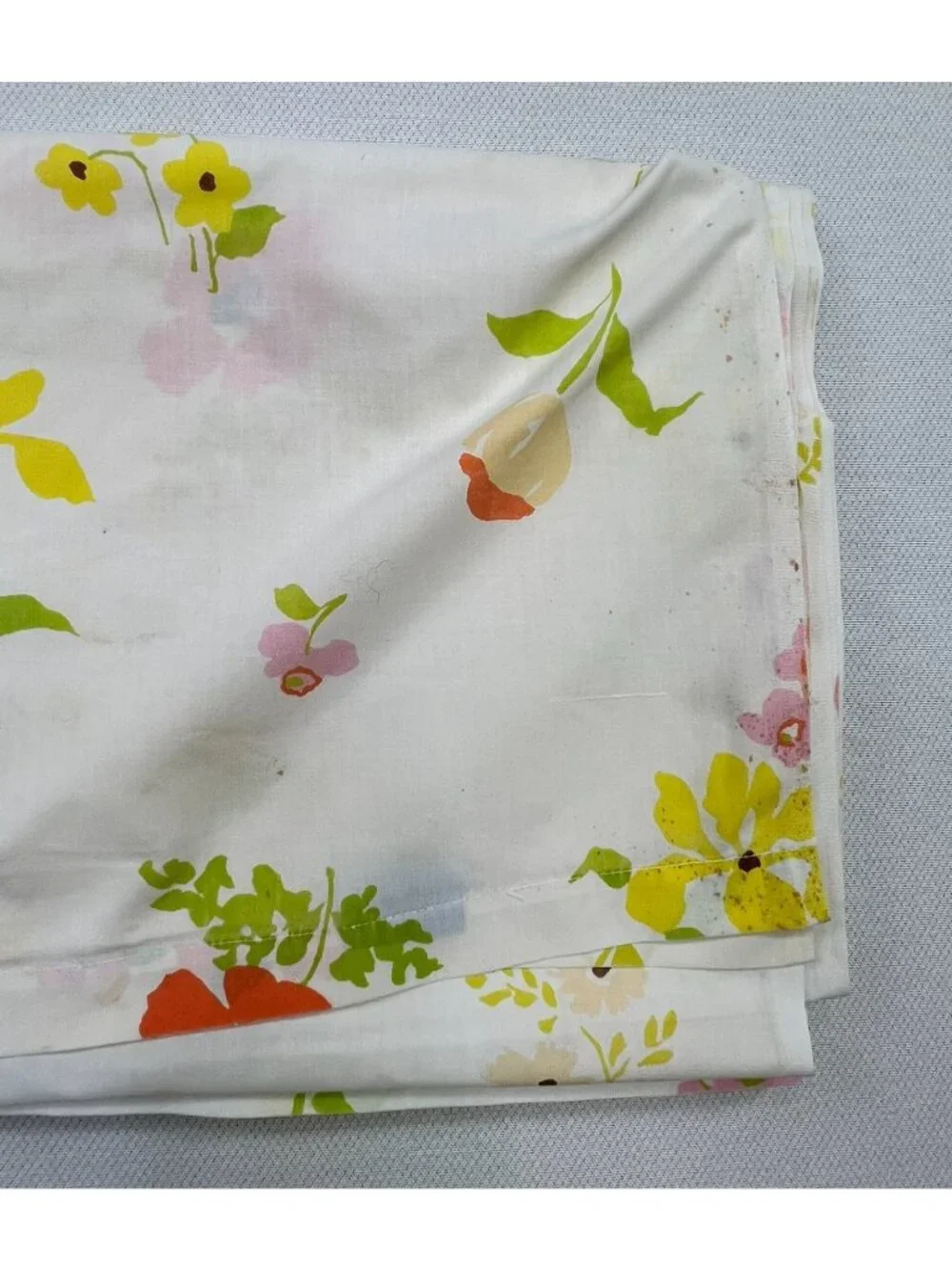 Vintage Sears Perma-Prest Floral All-Over Print Twin Flat Sheet 72